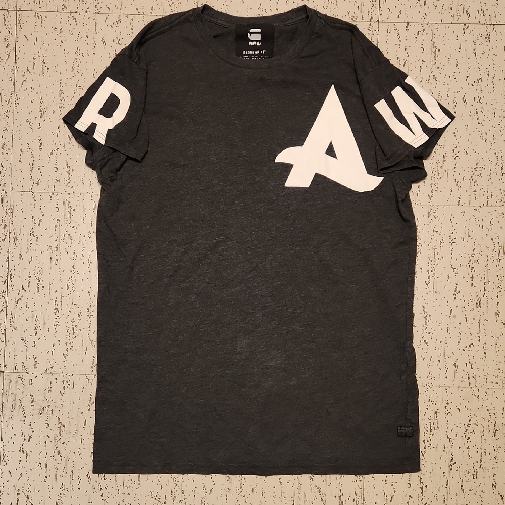 G-Star Raw Gray Afrojack Capsule Collection Spellout Crewneck T-Shirt